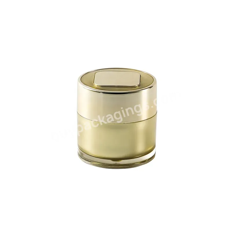 Obrou Professional Round Shape Gold Luxury Cosmetics Cream Empty Acrylic Jar With Mirror