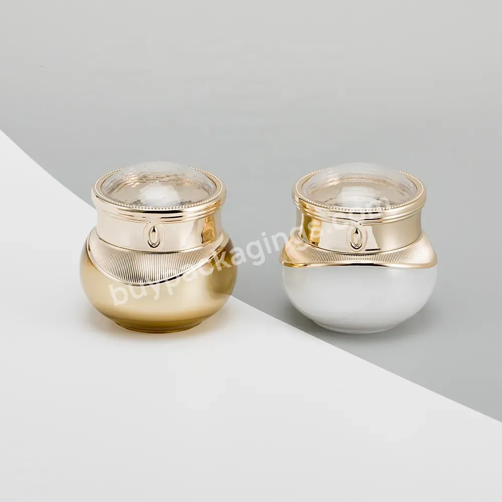 Obrou Recycled Eco-friendly Gold Silver White 20 G Acrylic Cute Cosmetic Jars Plastic