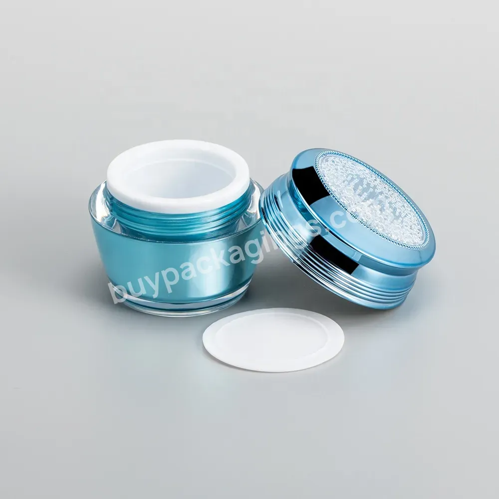 Obrou Silver Blue Pink Orange Electroplating 20g Acrylic Cosmetics Jar Empty Packing Face Hand Skin Care Cream Jars