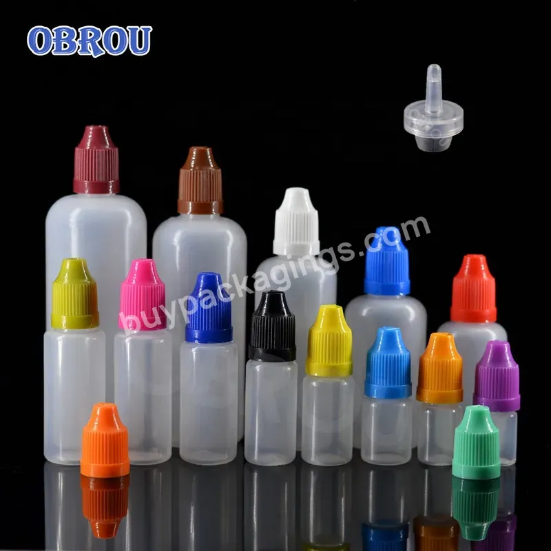 Obrou Soft Empty 5ml 10ml 15ml 20ml 30ml 50ml 100ml Eye Dropper Pe Plastic Squeeze Bottles With Child Safety Cap - Buy Pe Plastic Squeeze Bottles,Eye Dropper Pe Plastic Squeeze Bottles,Plastic Squeeze Bottles With Child Safety Cap.