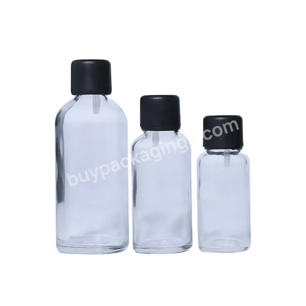 Obrou Transparent Glass Dropper Bottle For Beard Oil 5ml 10ml 15ml 20ml 30ml 50ml 100ml Massage Oil Bottles