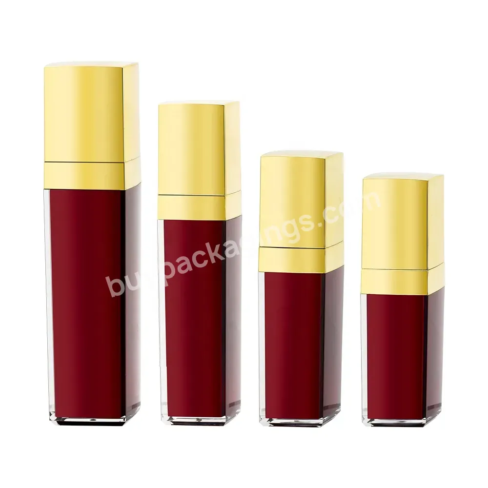 Obrou Unique Skin Care Lotion Bottle Red Square Shaped Cosmetic Plastic Pump Bottle 30ml 40ml 50ml 100ml