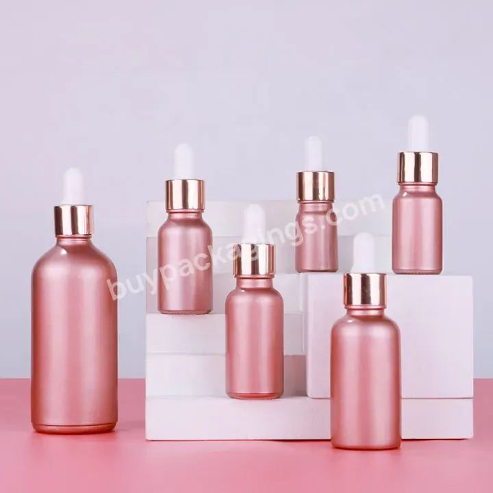 Obrou Wholesale Custom Logo Color Pink Skin Care Serum Bottles 30ml Essential Oil Glass Dropper Bottle