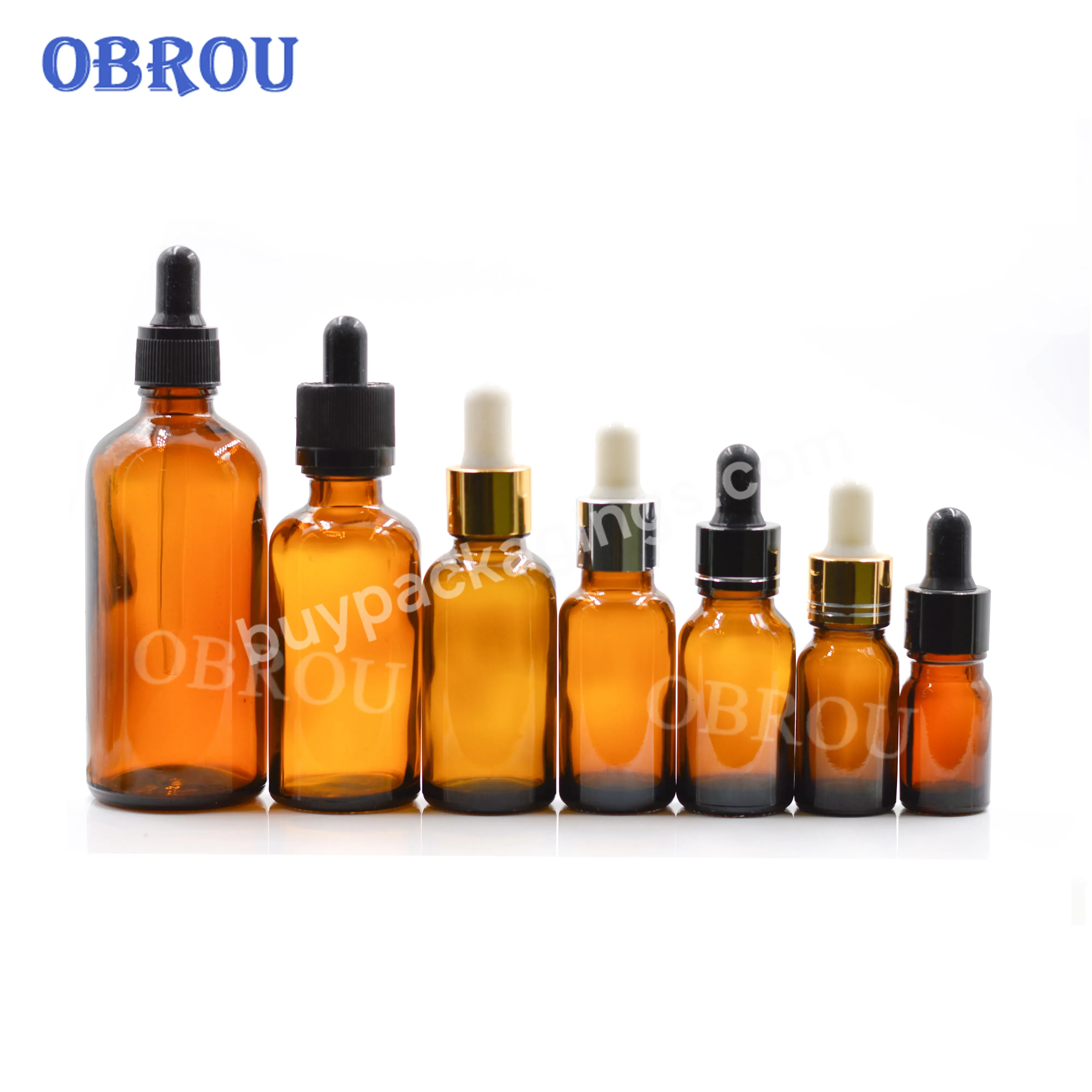 Obrou Wholesale Glass Pipette Graduated 10ml 30ml 50ml 60ml 100ml 120ml Essential Oil Glass Dropper Bottle