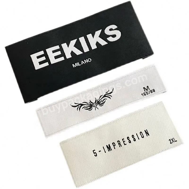 Oeko-tex Woven Label Custom Damask Neck Woven Clothes Labels For Apparel