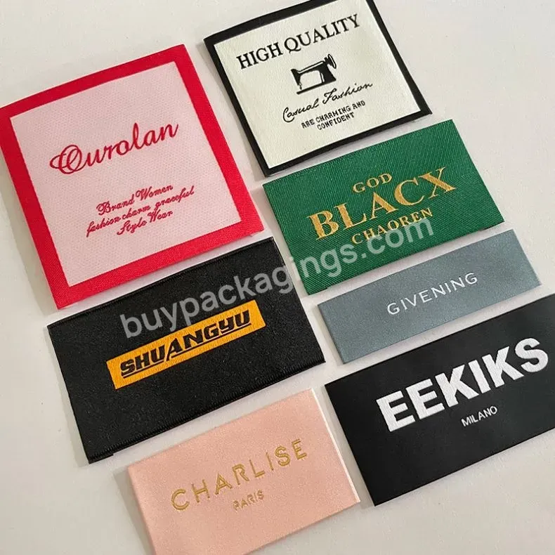 Oeko-tex Woven Label Custom Damask Neck Woven Clothes Labels For Apparel