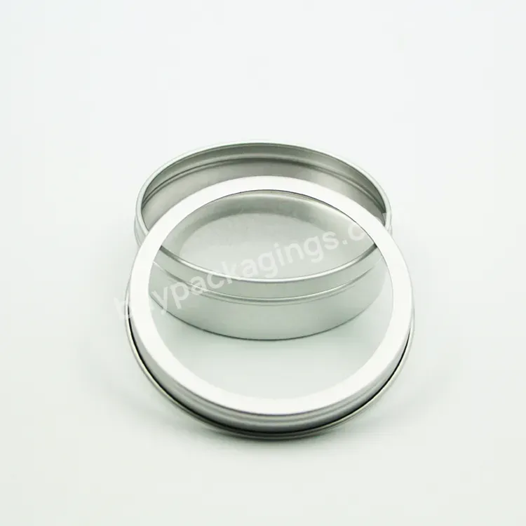 Oem 100g Aluminum Cosmetic Jar Screw Lid Type Aluminum Tin With A See Through Window On The Top