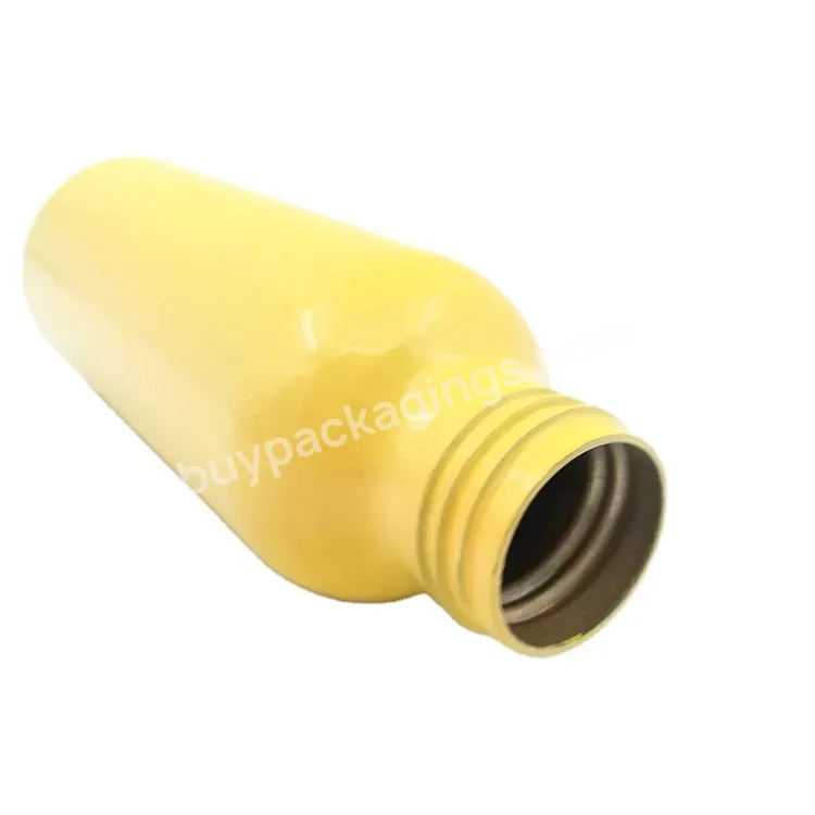 Oem 100ml Empty Smooth Surface Light Yellow Color Aluminum Lotion Bottle Manufacturer/wholesale