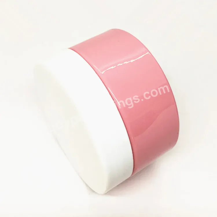 Oem 100ml Pet Pink Color Cosmetic Cream Jars Plastic Body Scrub Container With Black Lids