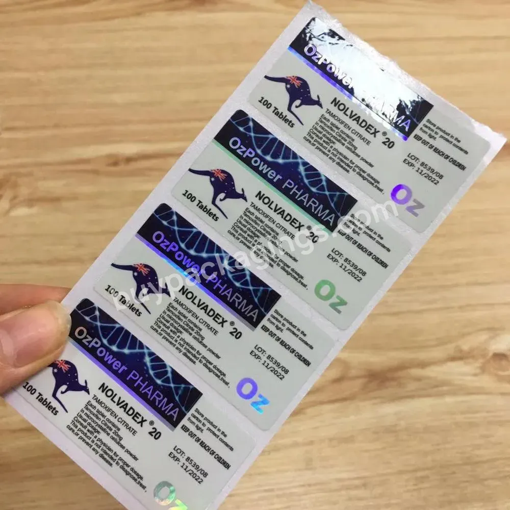 Oem 10ml Vial Packaging Label,Oral Packaging Labels With Hologram