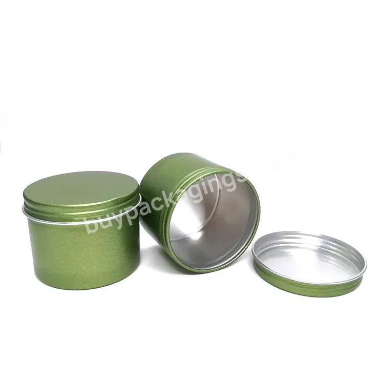 Oem 120ml Green Aluminium Jar Food Beard Oil Storage Can 4oz Round Aluminium Can With Screw Lid