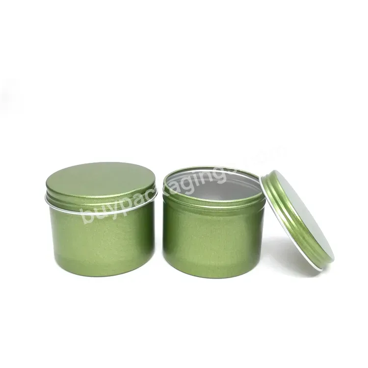 Oem 120ml Green Aluminium Jar Food Beard Oil Storage Can 4oz Round Aluminium Can With Screw Lid