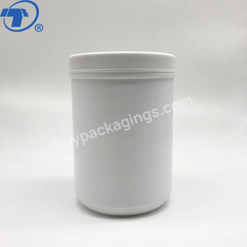 Oem 1250ml 1.25l Pe Plastic Protein Powder Jar Bottle For Sport Nutrition Supplement