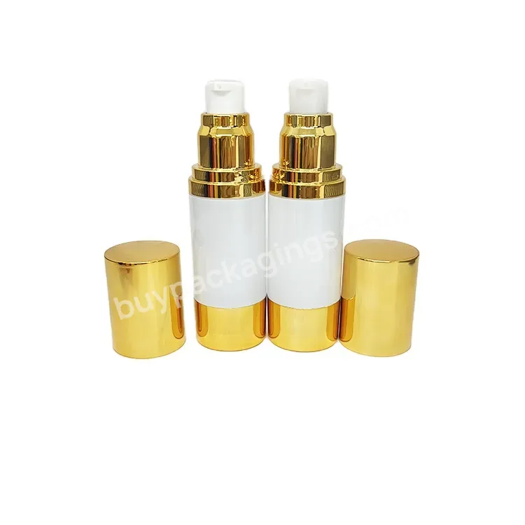 Oem 15/30/50 Ml Gold Color Airless Cosmetics Empty Bb Cream Bottle Pump Plastic Processing Convenient Travel Bottle Airless Vacuum