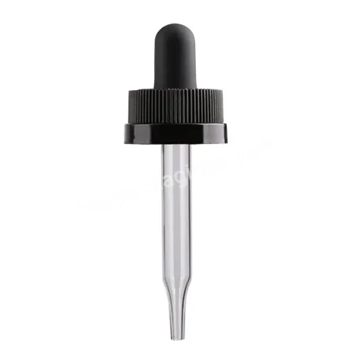 Oem 18/400 Crc Child Proof Rubber Dropper Cap With Glass Pipette For Glass Bottle Packaging