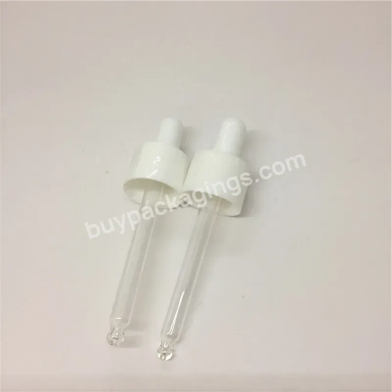 Oem 18/410 20/410 Glass Dropper Pipette White Black Smooth Plastic Dropper For Cosmetic Oil