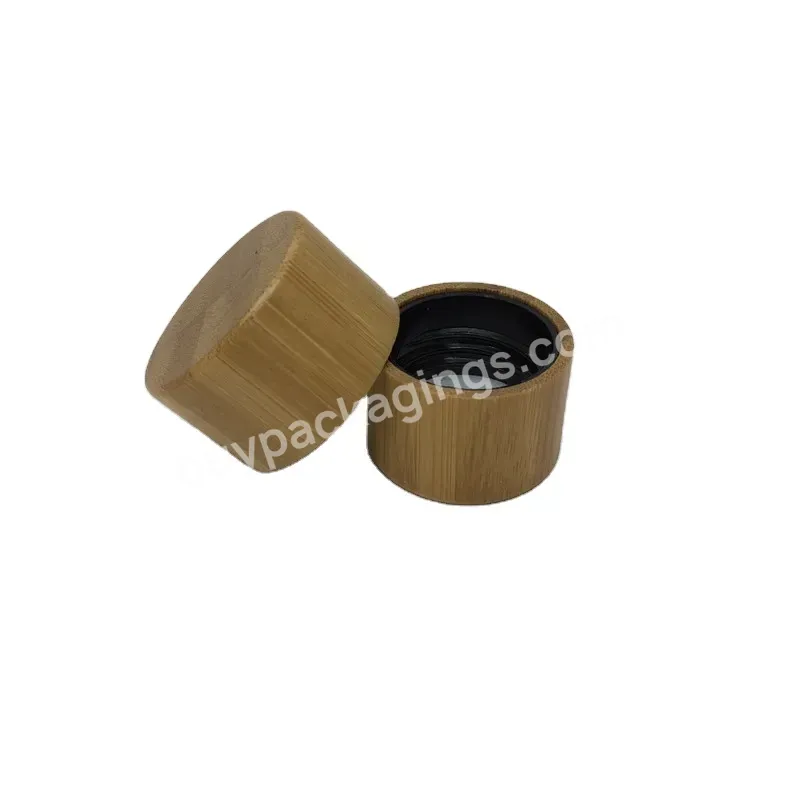 Oem 18mm/20mm/24mm/28mm Plastic Screw Cap Bamboo Wooden Lid/wholesale Hot Sale Recyclable Bamboo Lid Inner Plastic Cap