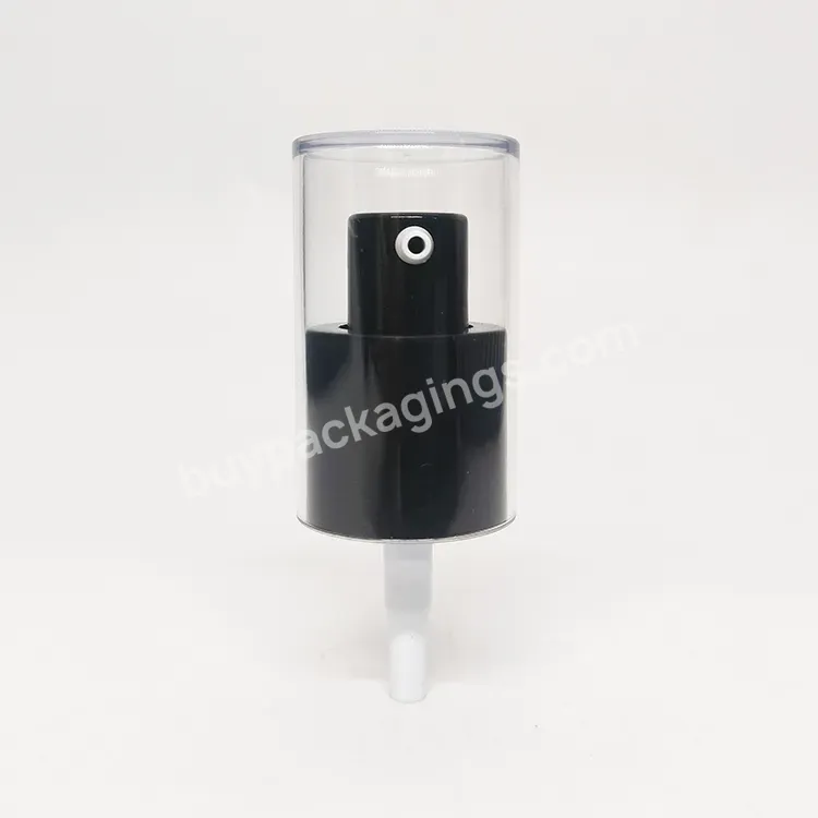 Oem 20/410 Black Color Plastic Cosmetic Cream Pump Transparent As Over Lid Treatment Pump Dispenser For Cosmetic Package