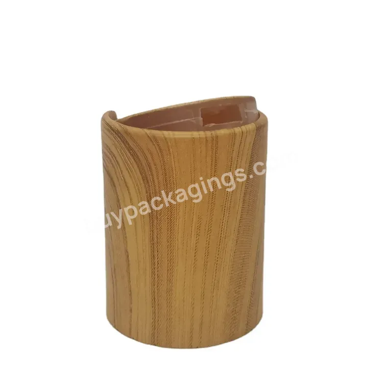 Oem 24/410 24/415 Water Transfer Disc Lid Printing Wooden Pattern Plastic Jar Lid Disc Top Lids