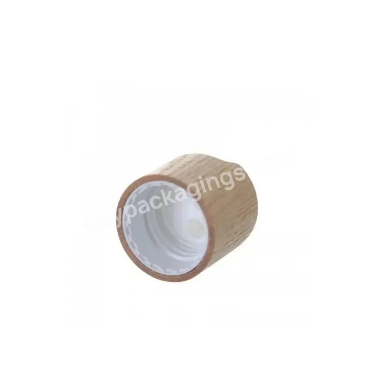 Oem 24/410 28/410 Bamboo Disc Top Cap Factory Direct Luxury Wooden Conditioner Bottle Cap