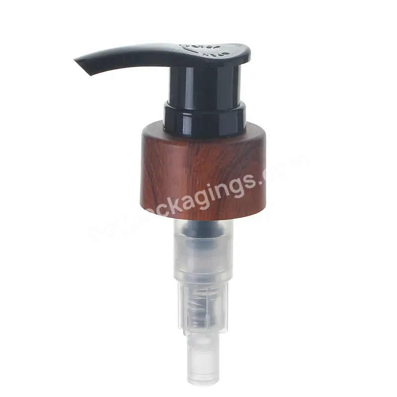 Oem 24/410 Black Twist Up Lotion Pump With Wood Effect Printing