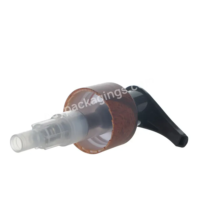 Oem 24/410 Black Twist Up Lotion Pump With Wood Effect Printing