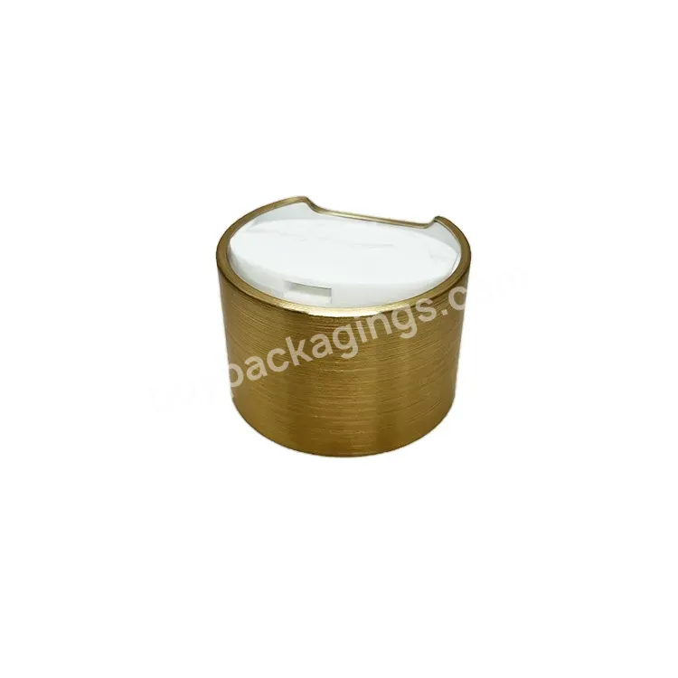 Oem 24/410 Double Wall Brushed Gold Press Pump Cover Essence Liquid Cap For Lotion/disc Top Press Cap Manufacturer/wholesale