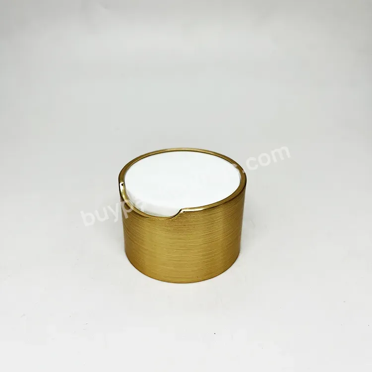 Oem 24/410 Double Wall Essential Oil Press Pump Cover Liquid Lid For Lotion/brush Gold Disc Top Press Cap Manufacturer/wholesale