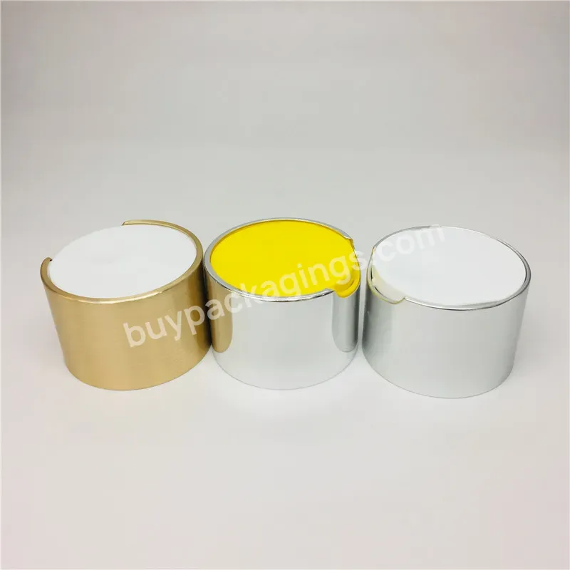 Oem 24/410 Gold Aluminum Cap Plastic Press Cap Silver Gold Disc Top Cap Tube Gold Tops 24/410 Customized Lid Factory Manufacturer