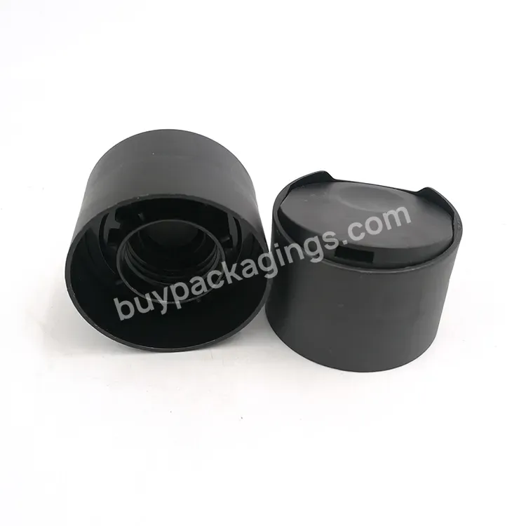 Oem 24/410 Matte Surface Black Double Wall Disc Top Cap For Lotion Bottle