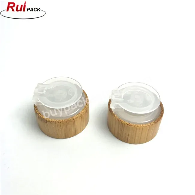 Oem 24/410 Plastic Bamboo Flip Top Lid For Bottles Logo - Buy Flip Top Lids For Bottle,Screw Top Lids,Caps For Bottle Dispensing Caps.