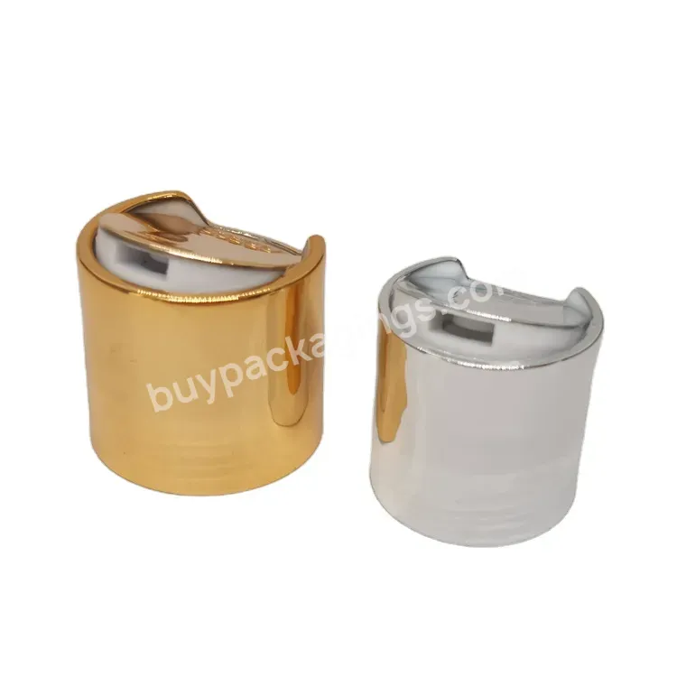 Oem 24/415 28/415 Disc Top Cap Shiny Aluminum Disc Top Cap Non Spill With Uv Coating Silver Gold Head