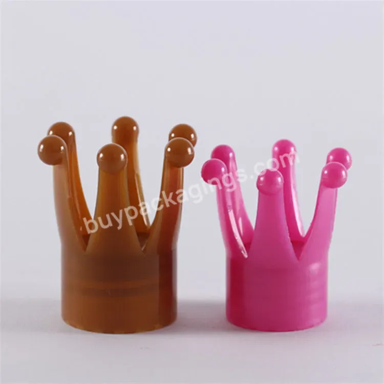 Oem 24mm & 28mm Brown Pink Color Plastic Crown Cap For Bottle Manufacturer/wholesale