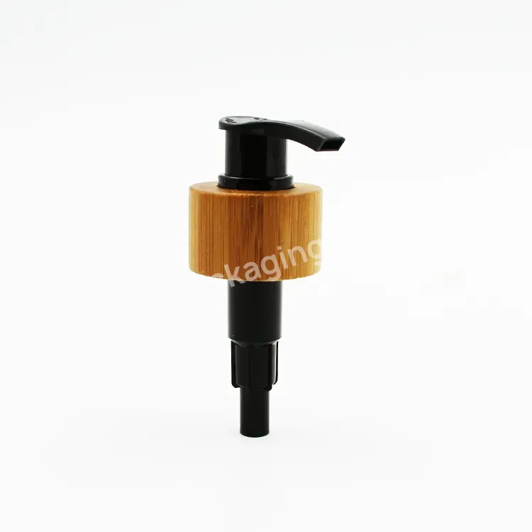 Oem 24mm 28mm Eco-friendly Real Bamboo Decorated Plastic Lotion Pump Shampoo Bottle Pump Head Manufacturer/wholesale