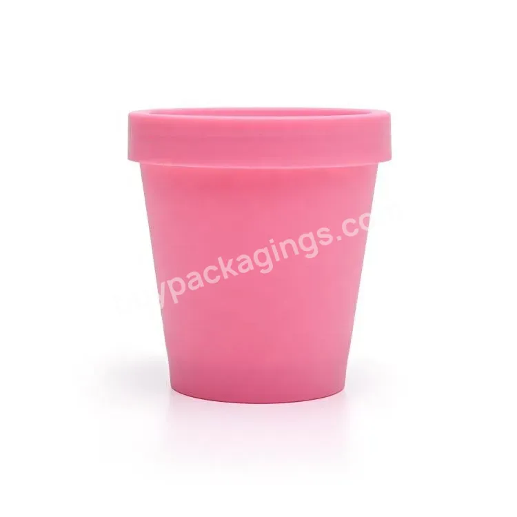 Oem 250g Matte Frosted Pink Plastic Ice Cream Pp Jar For Mudpack Container