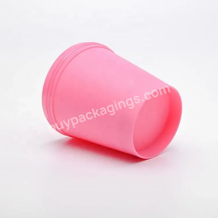 Oem 250g Matte Frosted Pink Plastic Ice Cream Pp Jar For Mudpack Container