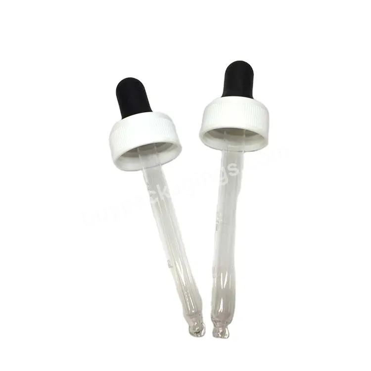 Oem 28/400 28/410 Pp Plastic Dropper Cap With Silicone Tip Large Diameter Glass Pipette Dropper