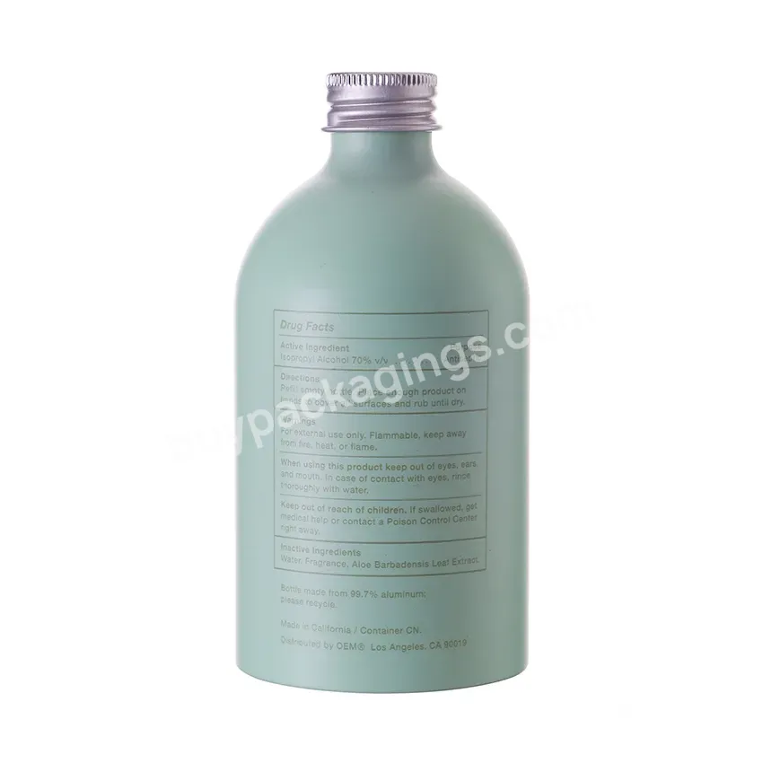 Oem 300ml Fat Round Aluminum Screw Cap Bottle With Custom Logo Printing