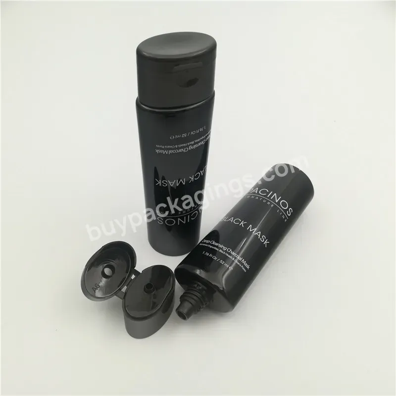 Oem 30g 50g 60g Empty Oval Plastic Squeeze Black Tube Hand Cream Soft Lotion Shampoo Cosmetic Packaging Tube