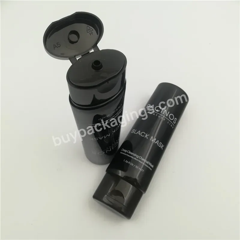 Oem 30g 50g 60g Empty Oval Plastic Squeeze Black Tube Hand Cream Soft Lotion Shampoo Cosmetic Packaging Tube