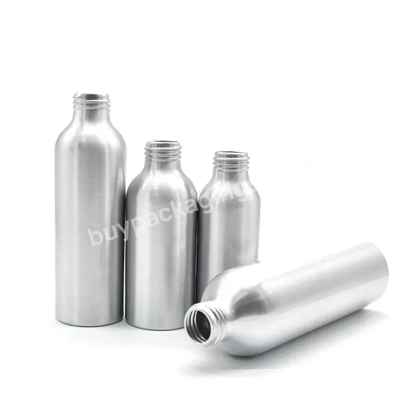 Oem 30ml 50ml 100ml 120ml 150ml 250ml Empty Metal Silver Oil Aluminum Screw Cap Bottle Skin Care Lotion Bottle