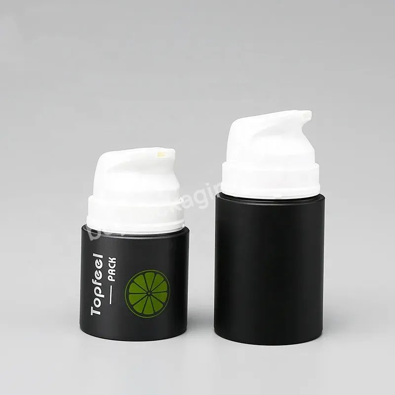 Oem 30ml 50ml 100ml Matte Frosted Black Plastic As Airless Pump Bottle For Cosmetic Packaging