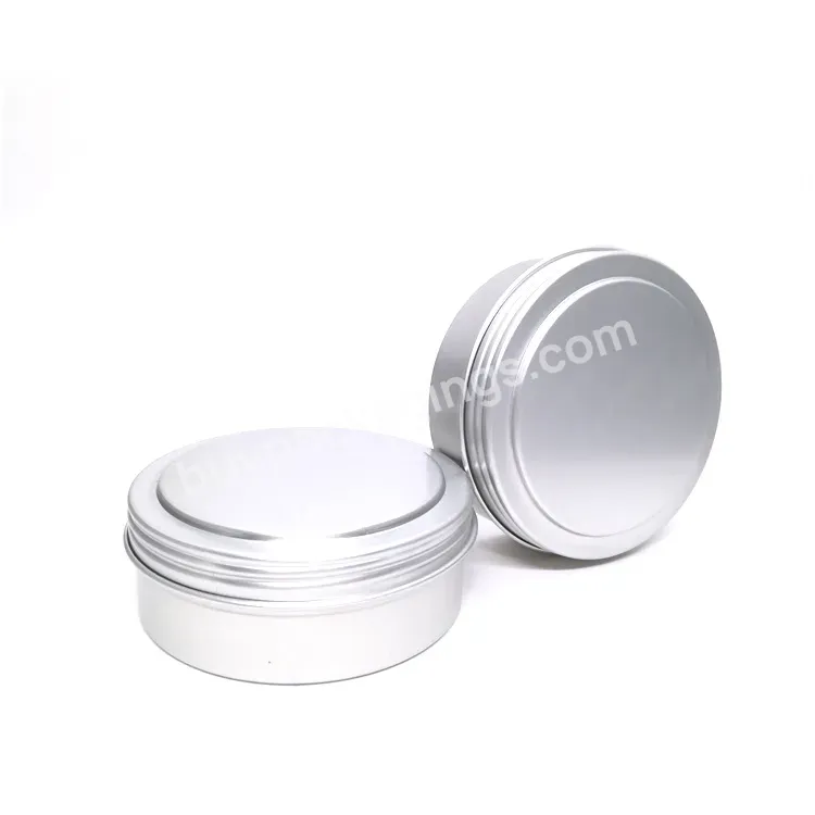 Oem 30ml 50ml 80ml Silver Aluminum Tin Candle Making Storage Jar Metal Tins