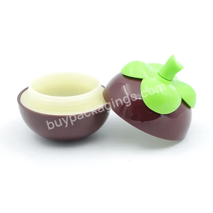 Oem 30ml Cute Fruit Mangosteen Shape Plastic Cosmetic Cream Jar Ointment Pot Plastic Bottle Subpackage Manufacturer/wholesale