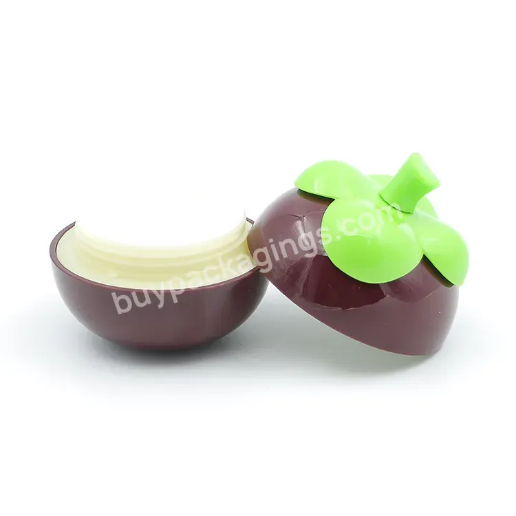 Oem 30ml Cute Fruit Mangosteen Shape Plastic Cosmetic Cream Jar Ointment Pot Plastic Bottle Subpackage Manufacturer/wholesale