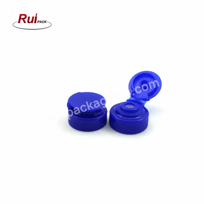 Oem 38/400 Plastic Pp Blue Color Flip Top Cap With Silicone Value For Sauce Honey Bottles