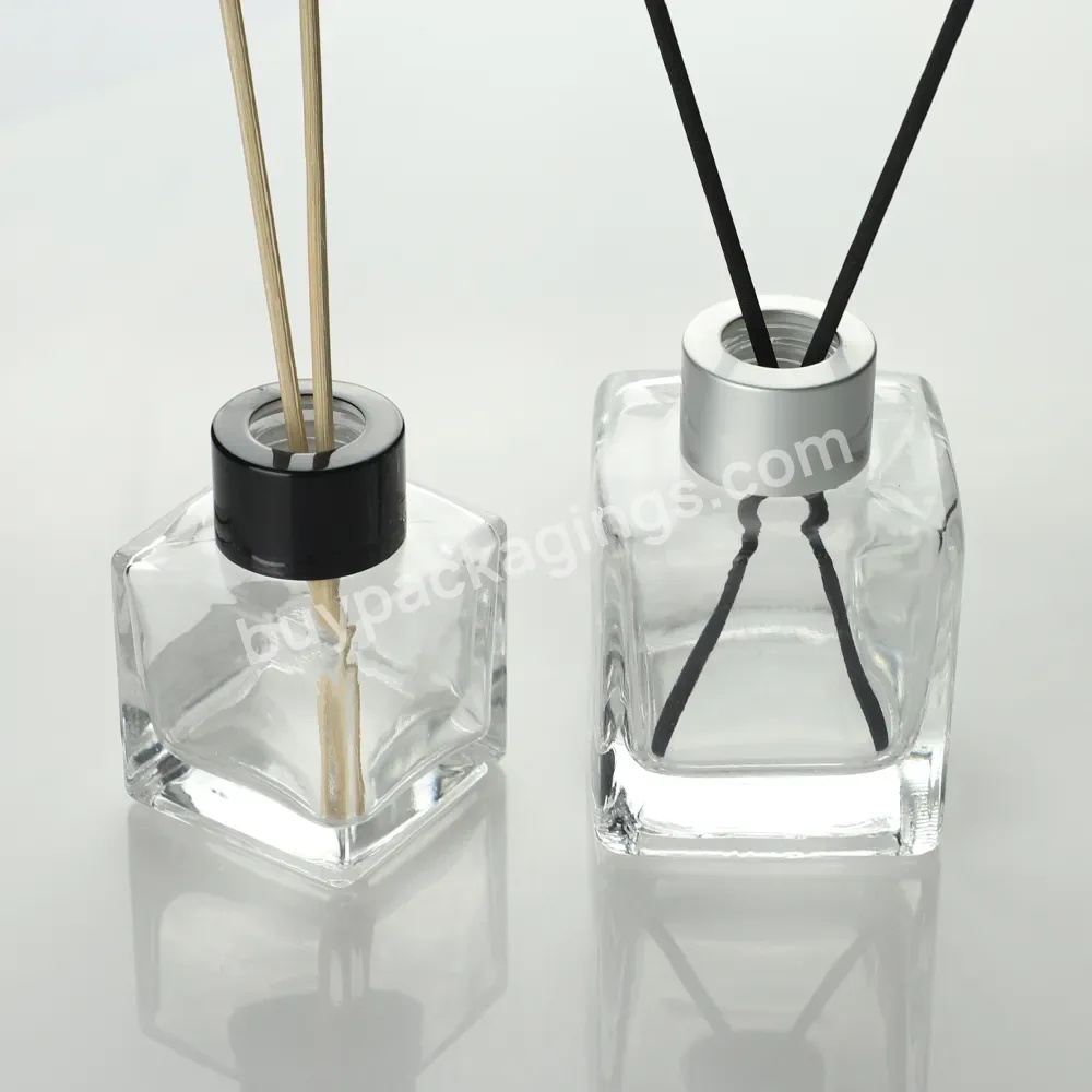 Oem 50 Ml 100ml 120ml 200ml Empty Clear Frosted Luxury Decorative Glass Aroma Diffuser Bottles Packaging Reed Diffuser Bottle