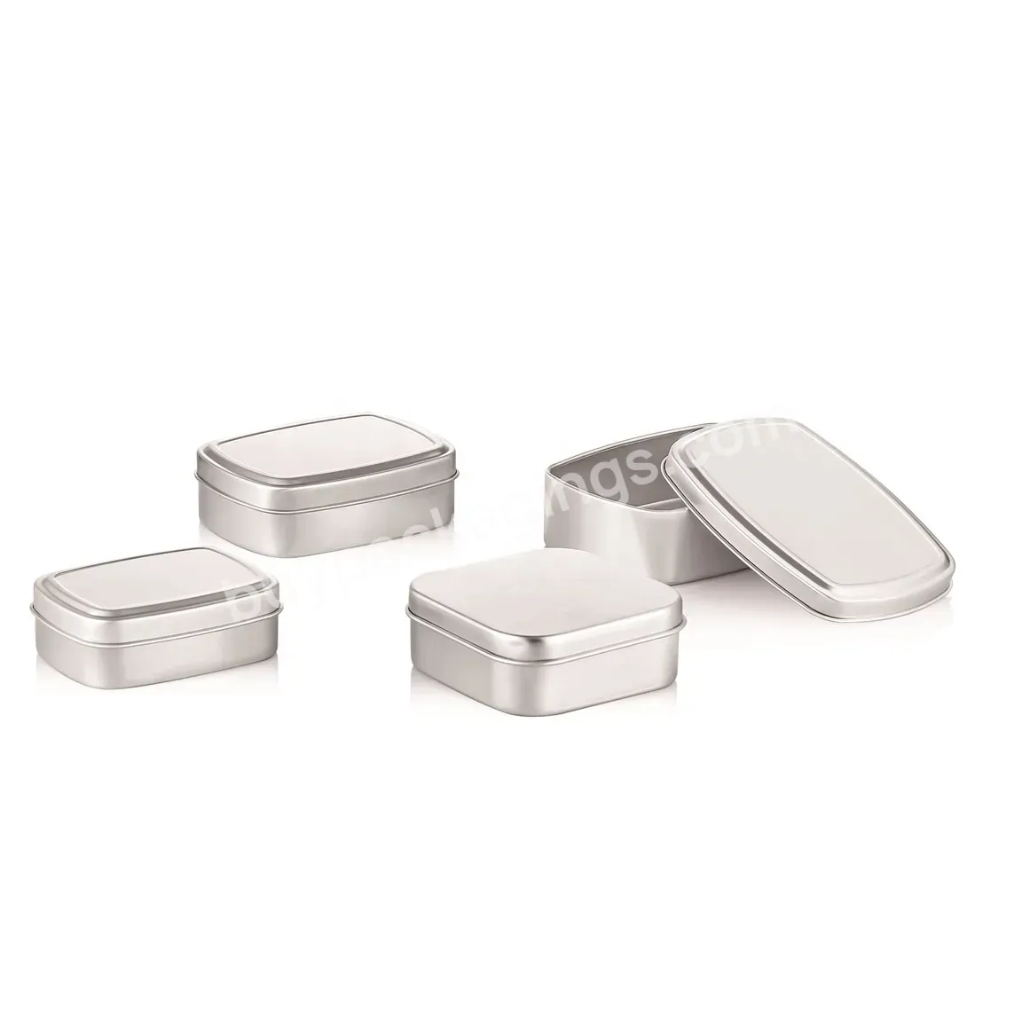 Oem 50/90/100/150g Cosmetic Square Metal Silver Aluminum Tin Jars