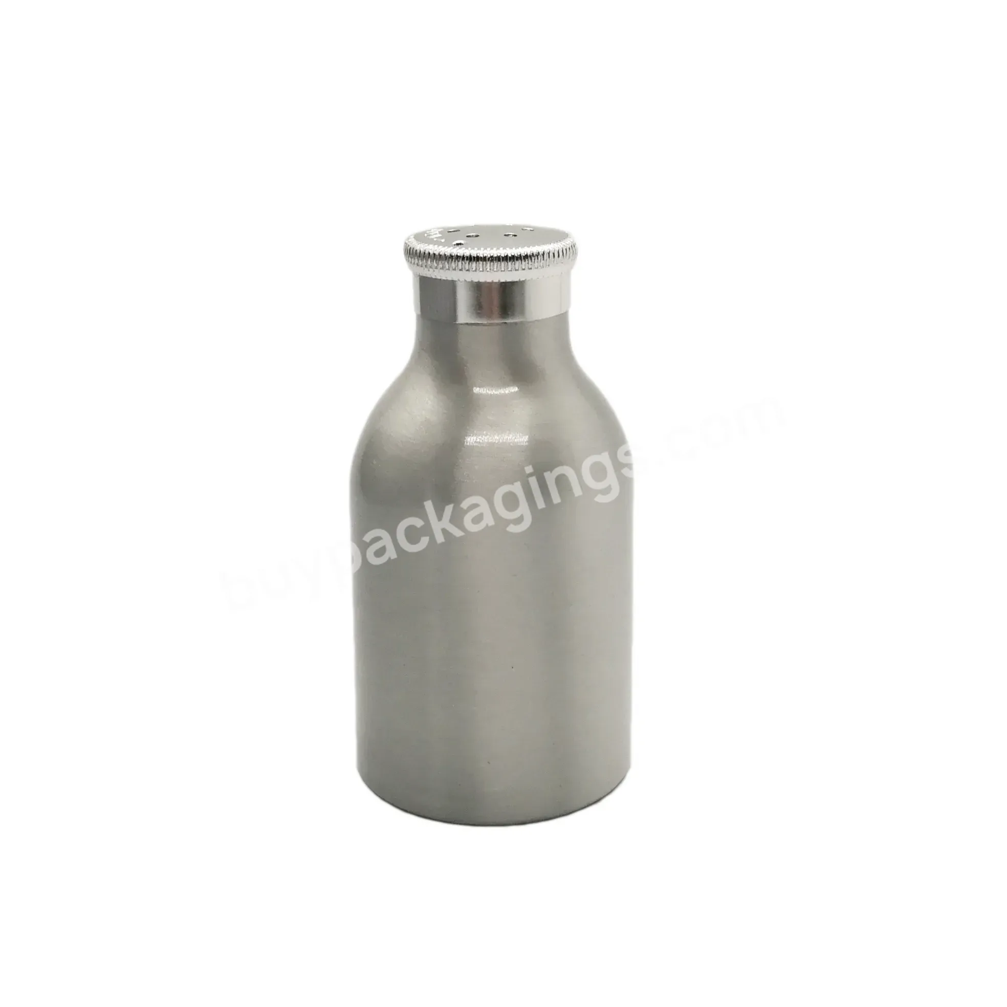Oem 50g Mini Silver Aluminum Talc Powder Shaker Bottle With Silver Sifter Cap