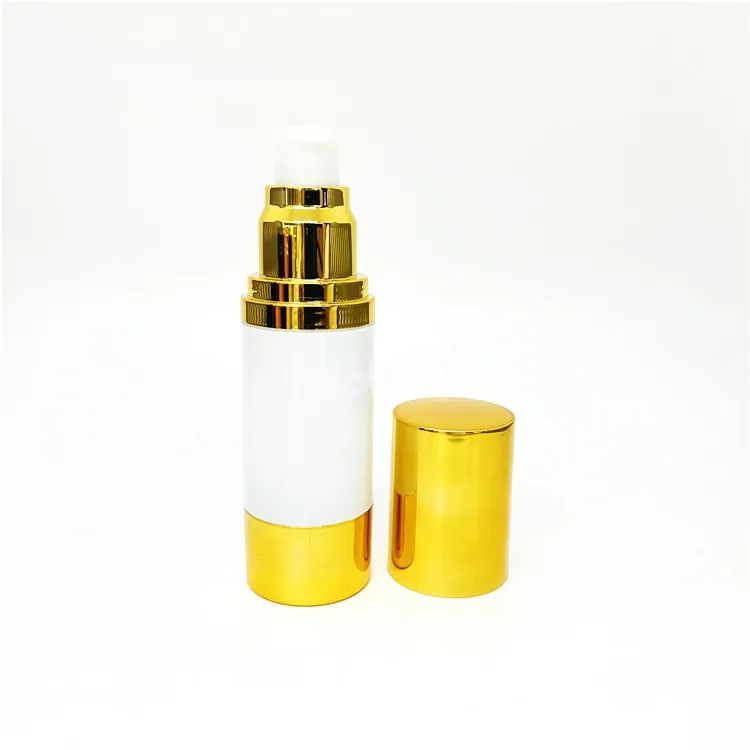 Oem 50ml Shiny Gold Cosmetic Spray Airless Pump Bottles Metal Airless Bottle For Cosmetic